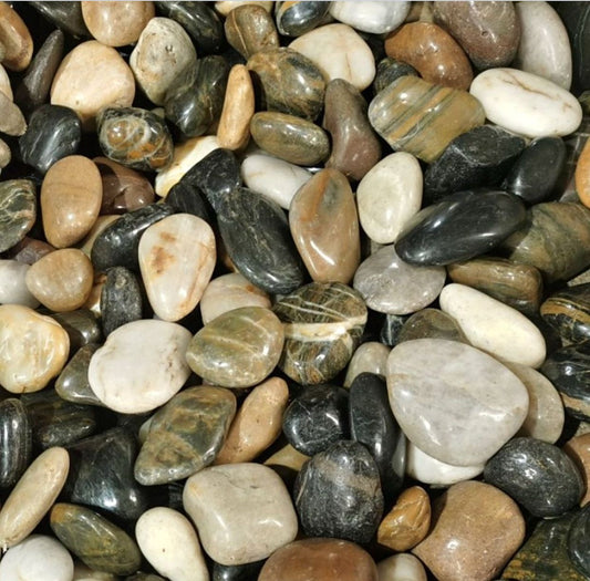 High Gloss Mixed Colours Pebbles (Medium Size 20kg)